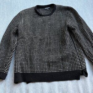 Kenneth Cole Black Label men's crewneck sweater size L.  Black with white dots.